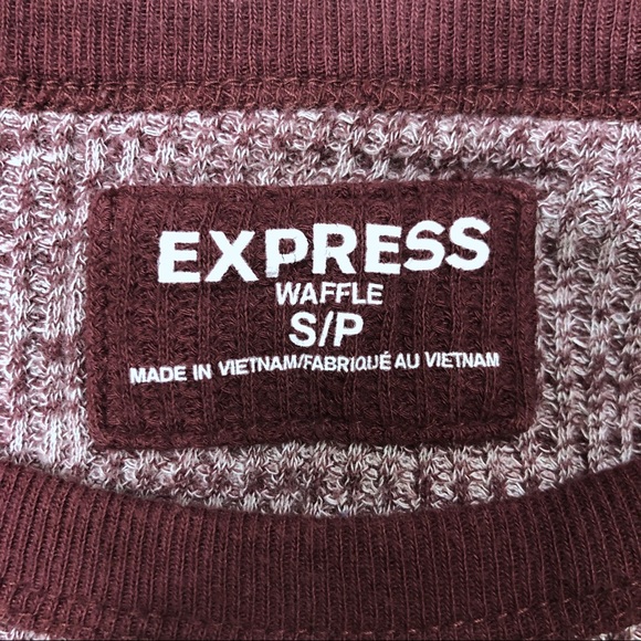 Express Red Waffle Long Sleeve Shirt Men’s Small - Picture 3 of 4